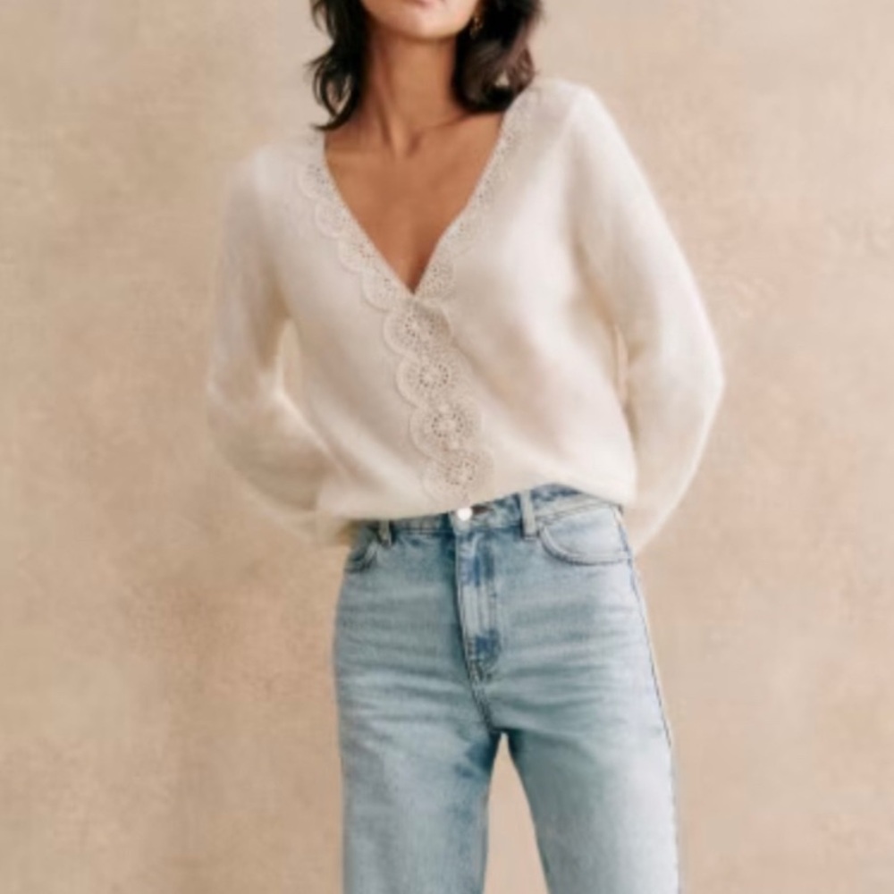 Sezane - Henria Cardigan - Ecru, Large